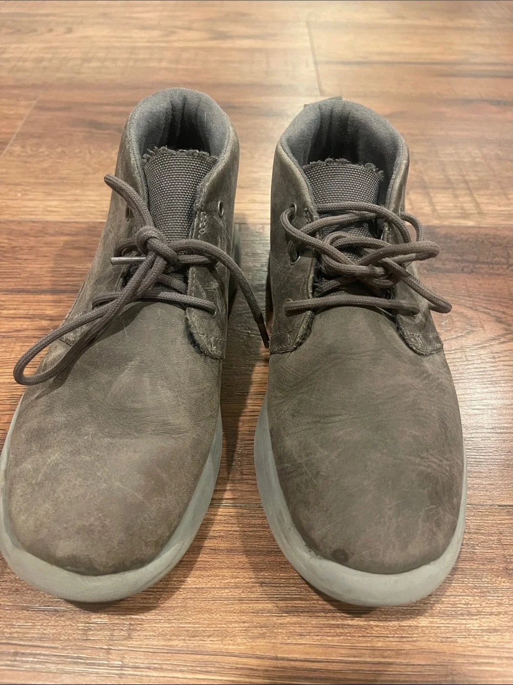 UGG Kids Grey Suede Lace-Up Ankle Boots